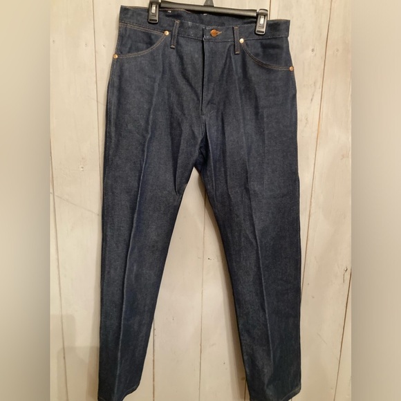 Vintage Wrangler Cowboy Raw Denim Jeans Pants 34 x 30‎ Denim is USA New No Tags - Picture 1 of 10